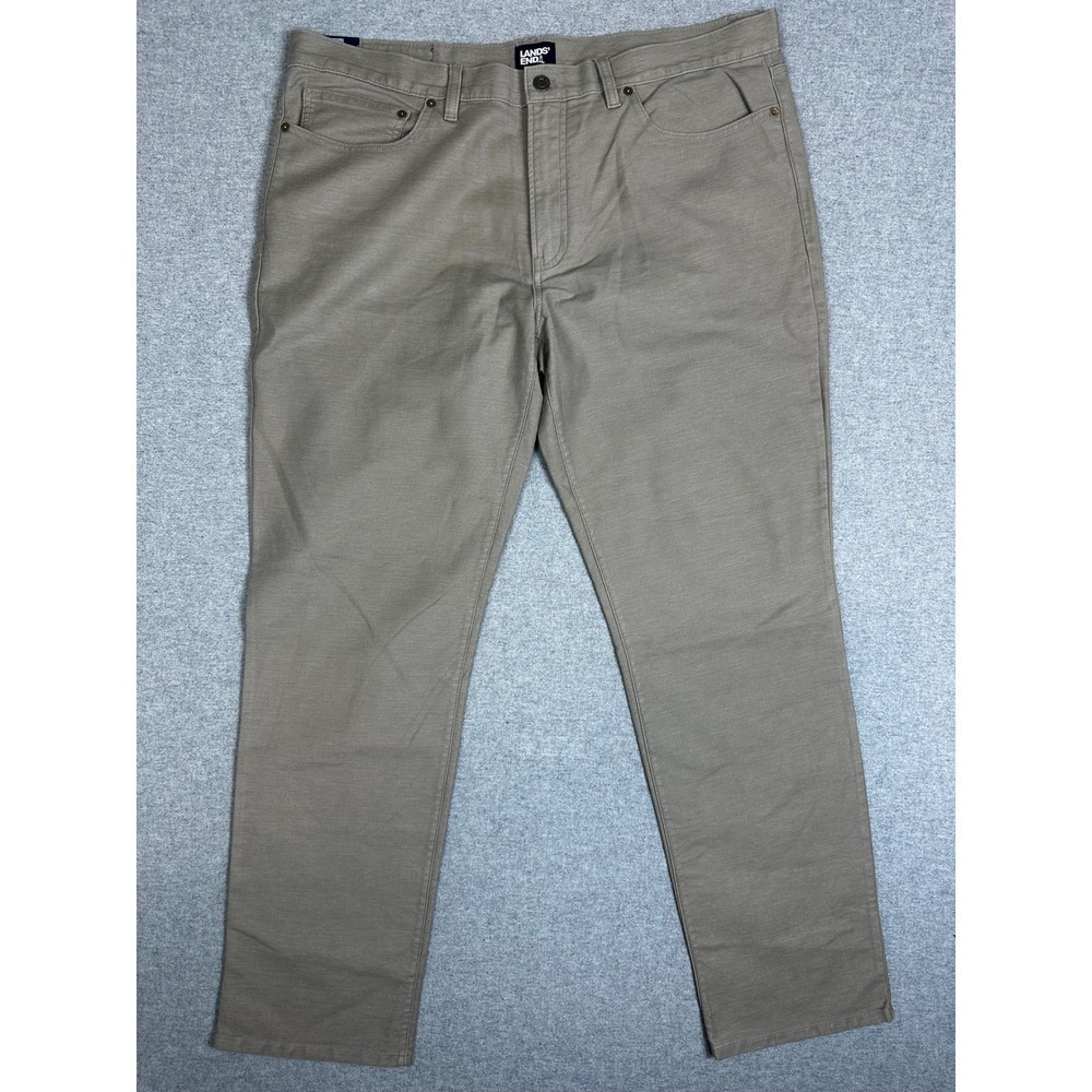 Lands End Khaki Pants Mens 38x32 Knit Twill 5 Tan New With Tags